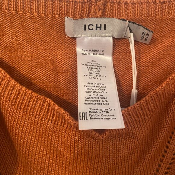 Ichi Temia Knit Crop Top in Caramel - Picture 3 of 5